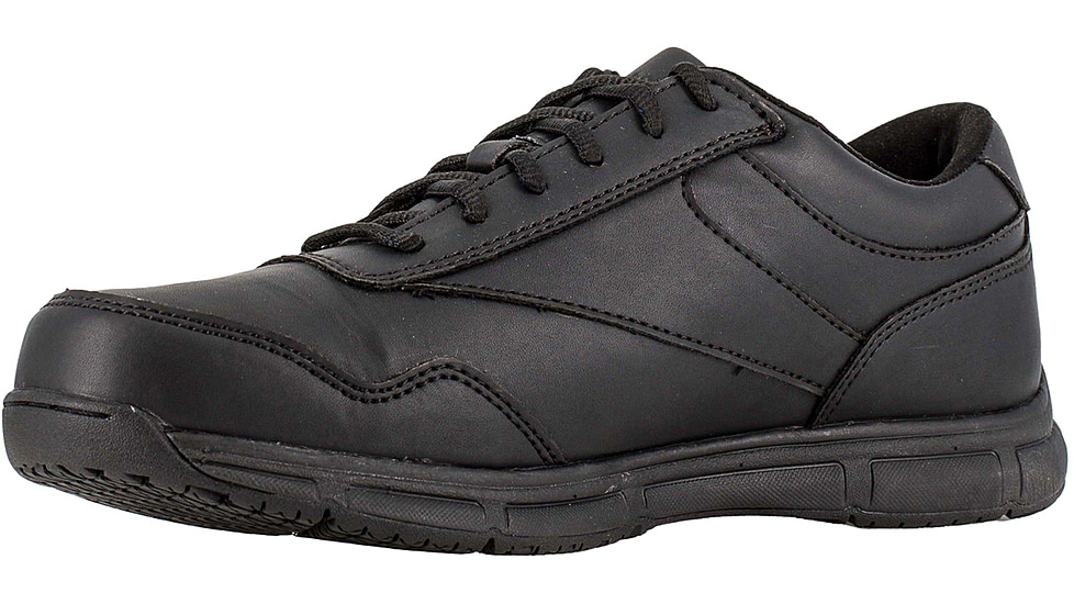 Reebok Jorie LT Slip Resistant Oxford, Soft Toe Work Shoe - Womens, 8.5 US, Medium, Black, RB113-Black-8.5-Womens-M