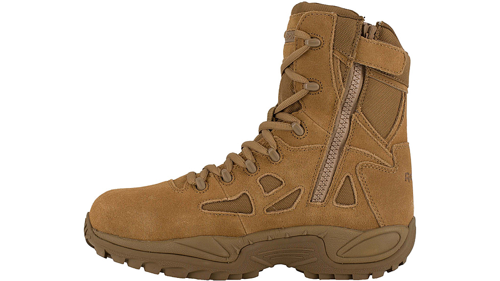Reebok Mens Rapid Response RB Stealth 8in Boot w/Side Zipper, Coyote, 11.5, RB8850-COYOTE-11.5-MENS-W