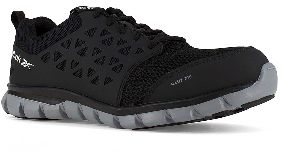 Reebok Mens Sublite Cushion Work Athletic Oxford Shoes, Black, 12, RB4041-BLACK-12-MENS-M