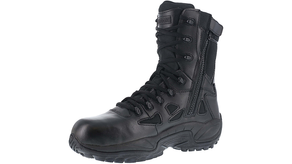 Reebok Rapid Response 8in. Soft Toe Military Boot - Mens, Wide, Black, 15, 690774450578