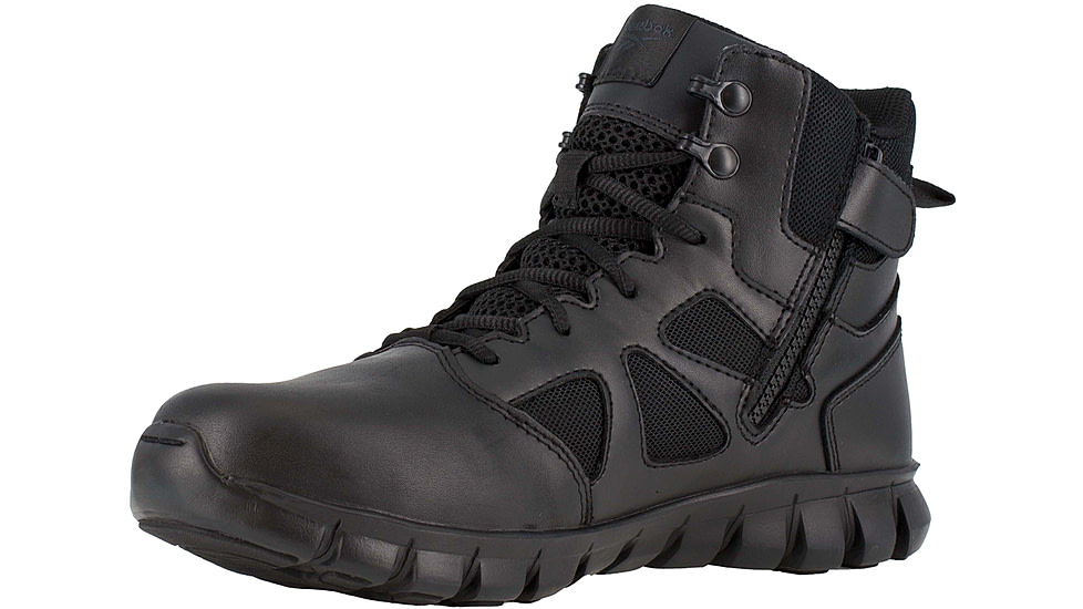 Reebok Sublite Cushion 6 inch Soft Toe Tactical Boot w/Side Zip - Mens, Wide, Black, 4.5, 690774455153