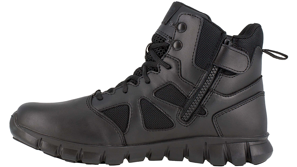 Reebok Sublite Cushion 6 inch Soft Toe Tactical Boot w/Side Zip - Mens, Wide, Black, 4.5, 690774455153