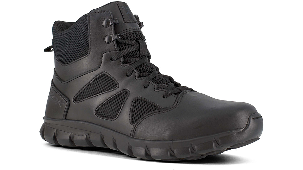Reebok Sublite Cushion 6 inch Soft Toe Tactical Boot w/Side Zip - Mens, Wide, Black, 4.5, 690774455153