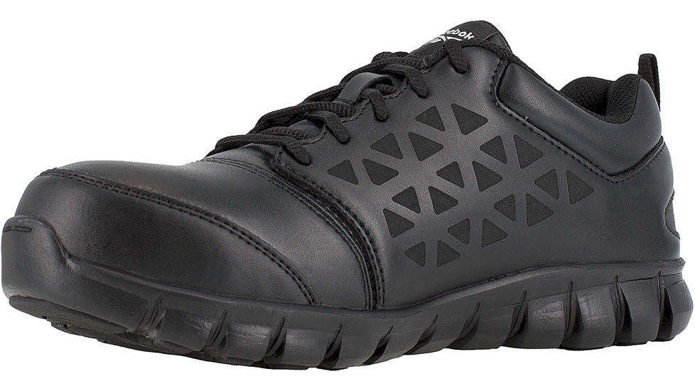 Reebok Sublite Cushion Athletic Oxford, Alloy Toe Work Shoe - Mens, Black, 10.5M, RB4047-Black-10.5-Mens-M