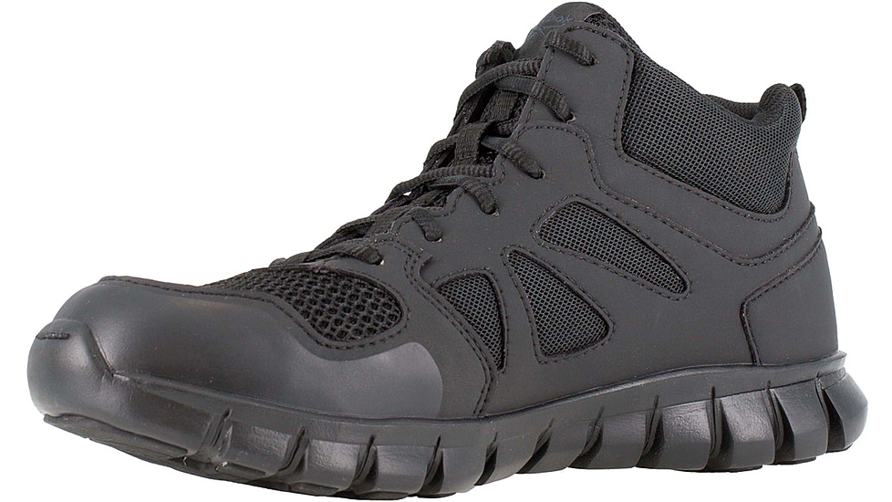 Reebok Sublite Cushion Mid, Soft Toe Tactical Boot - Womens, Black, 6.5M, RB805-Black-6.5-Female-M