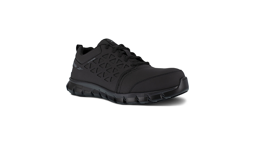 Reebok Zprint Athletic Oxford, Steel Toe Work Shoe - Mens, Medium, Black, 8.5, 690774502253