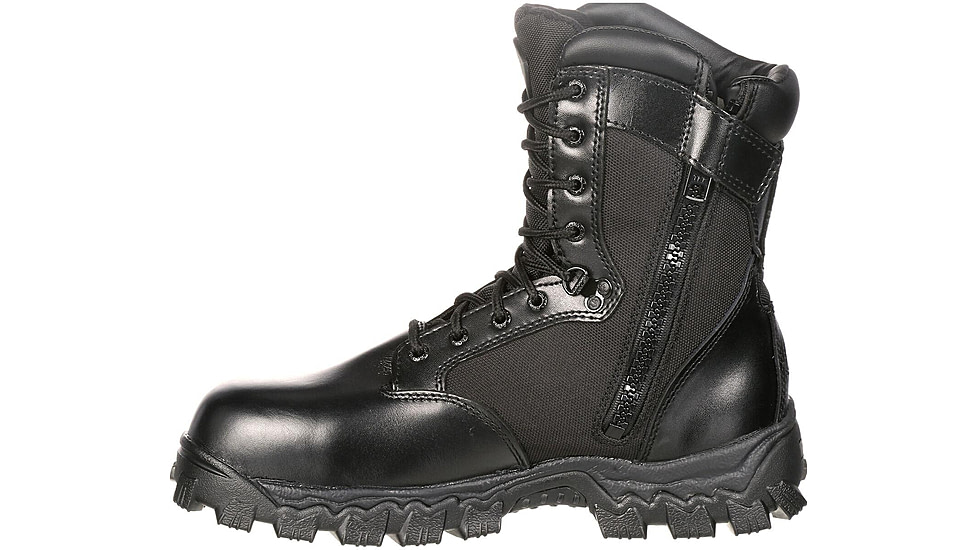 Rocky Boots Alpha Force Zipper Waterproof Public Service Boot - Mens, Black, 7.5, Medium, FQ0002173-ME-7.5