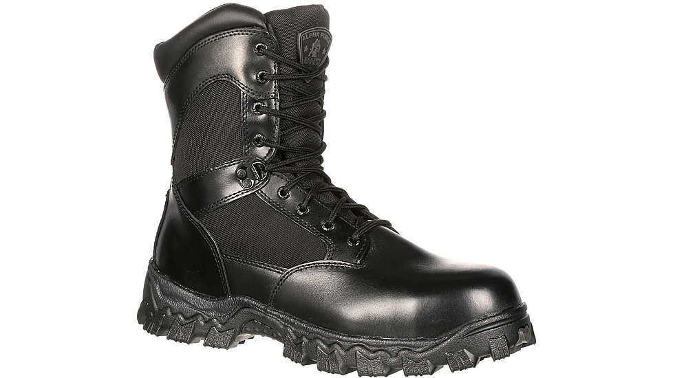 Rocky Boots Alpha Force Zipper Waterproof Public Service Boot - Mens, Black, 7.5, Medium, FQ0002173-ME-7.5