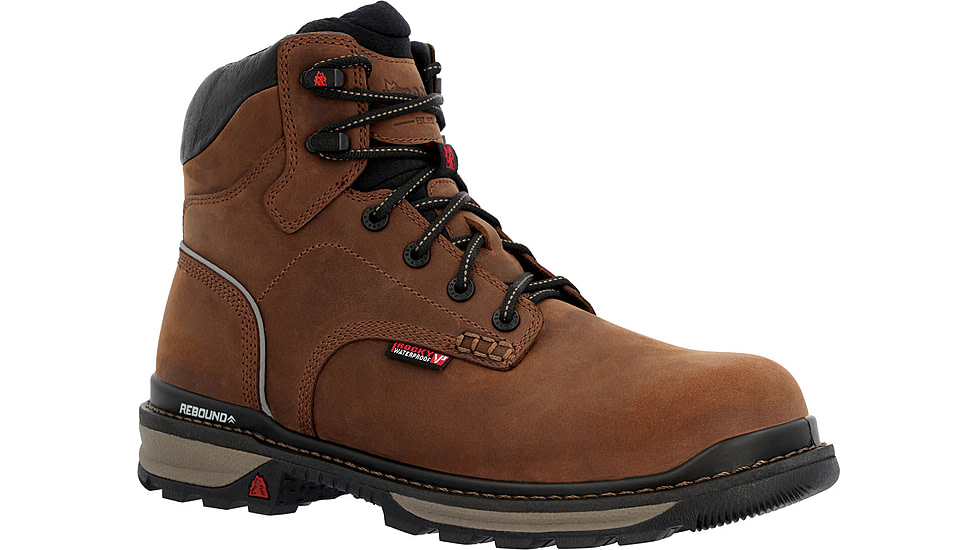 Rocky Boots Rams Horn Waterproof Composite Toe Work Boot - Mens, Crazy Horse, 12, Medium, RKK0388-M-12