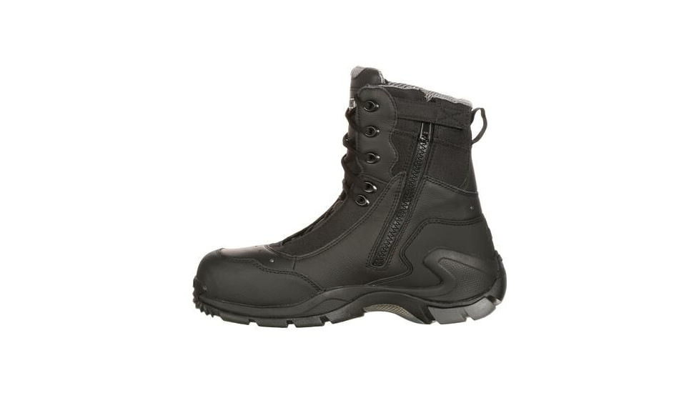 Rocky Boots 1st Med Carbon Fiber Toe Puncture-resistant Side-zip Waterproof Public Service Boot - FQ0911113BK5.5M