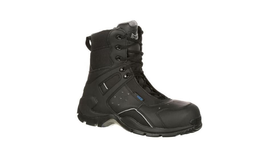 Rocky Boots 1st Med Carbon Fiber Toe Puncture-resistant Side-zip Waterproof Public Service Boot - FQ0911113BK5.5M