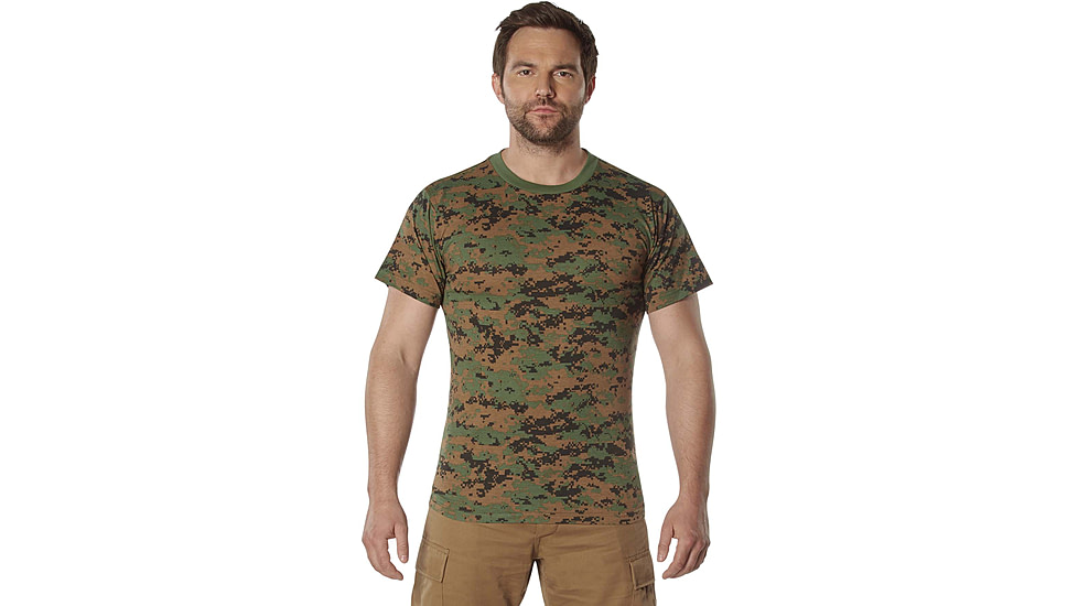 Rothco 100% Cotton Camo T-Shirt - Mens, Woodland Digital Camo, Medium, 60575-WoodlandDigitalCamo-M