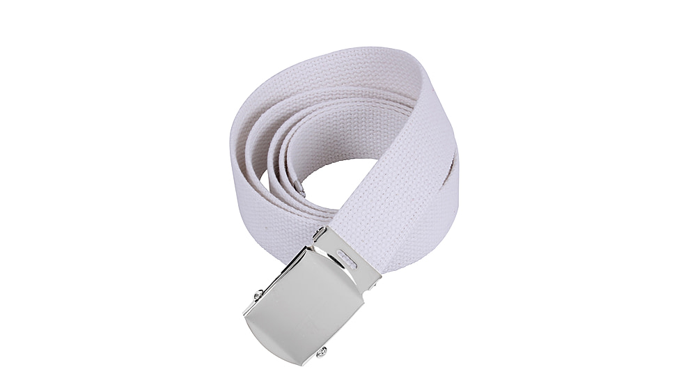 Rothco 44 Inch Military Web Belts, Chrome, White, 4177-Chrome-White