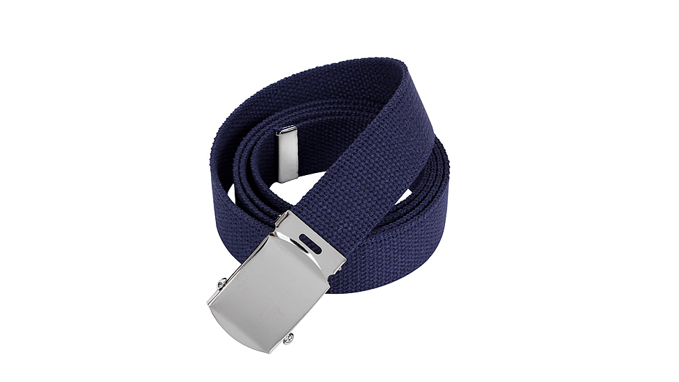 Rothco 64 Inch Military Color Web Belts, Chrome, Navy Blue, 4264-Chrome-NavyBlue