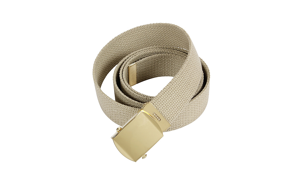 Rothco 64 Inch Military Color Web Belts, Gold, Khaki, 4264-Gold-Khaki