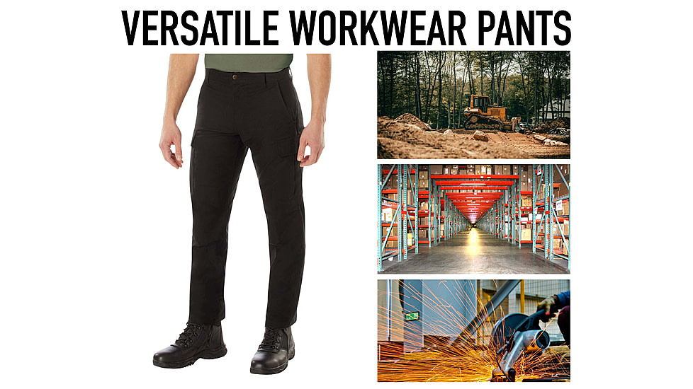 Rothco Active Flex Canvas Work Pant - Men's, Black, 32Wx32L, 62080-Black-32Wx32L