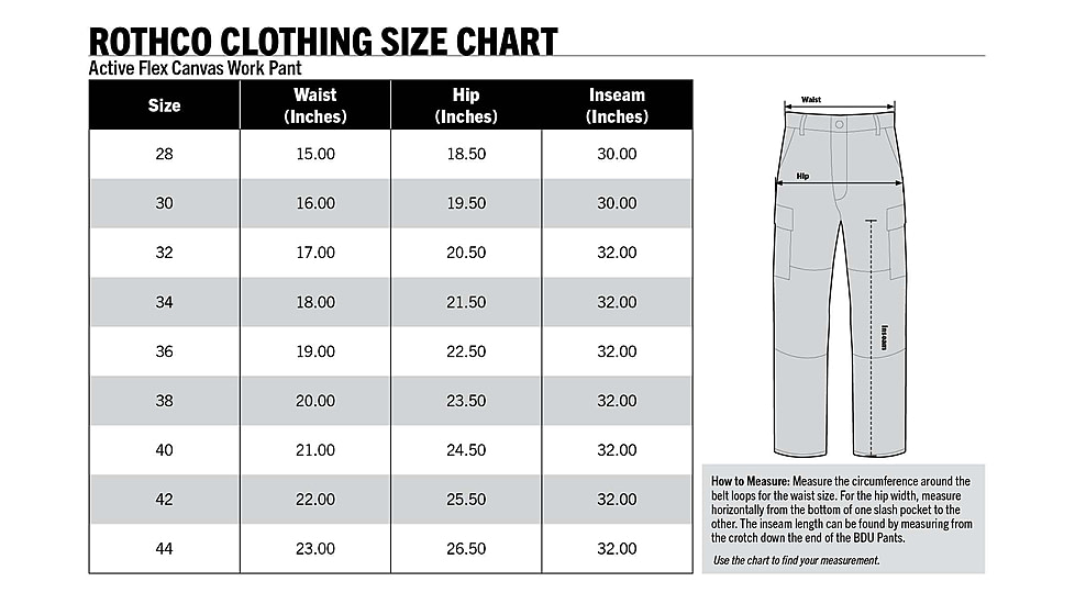 Rothco Active Flex Canvas Work Pant, Work Brown, 32, 62081-WorkBrown-40Wx32L