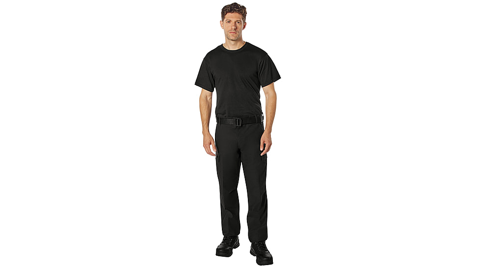 Rothco Active Flex Fleece Lined Canvas Work Pants, Black, 28 Waist, 30 Inseam, 62090-Black-28Wx30L