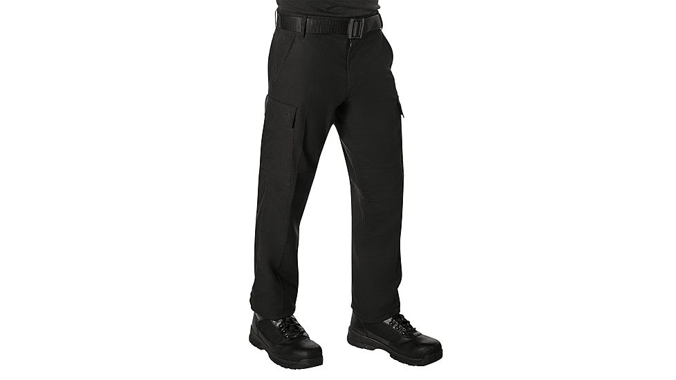 Rothco Active Flex Fleece Lined Canvas Work Pants, Black, 28 Waist, 30 Inseam, 62090-Black-28Wx30L