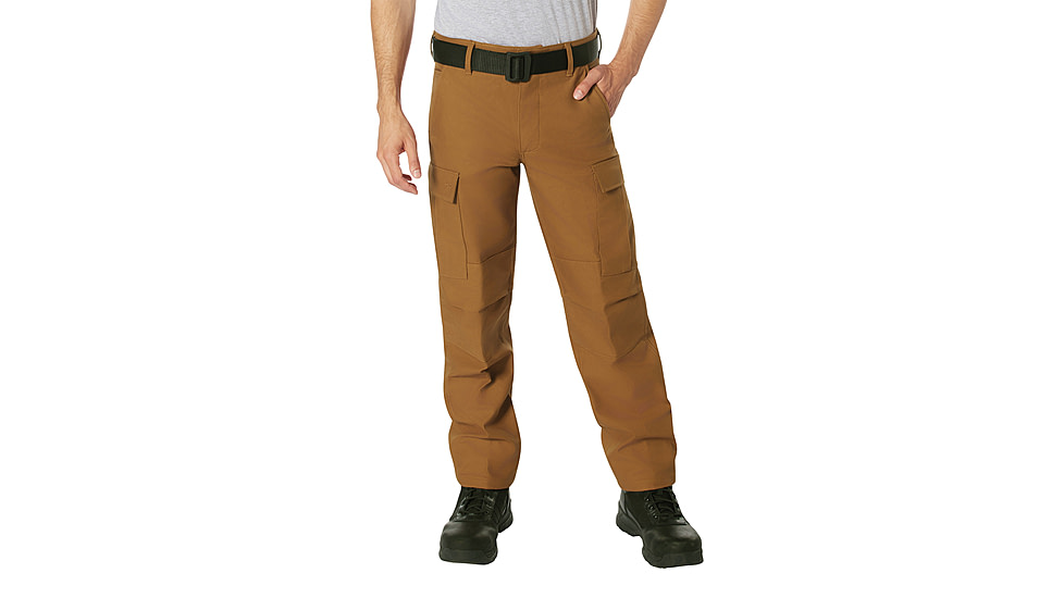 Rothco Active Flex Fleece Lined Canvas Work Pants, Work Brown, 30 Waist, 30 Inseam, 62091-WorkBrown-30Wx30L