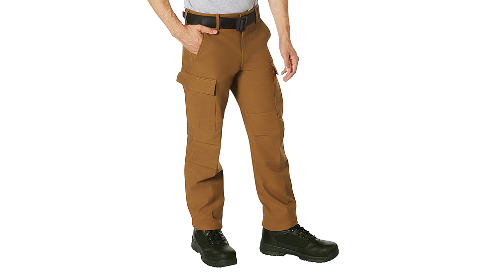 Rothco Active Flex Fleece Lined Canvas Work Pants, Work Brown, 30 Waist, 30 Inseam, 62091-WorkBrown-30Wx30L