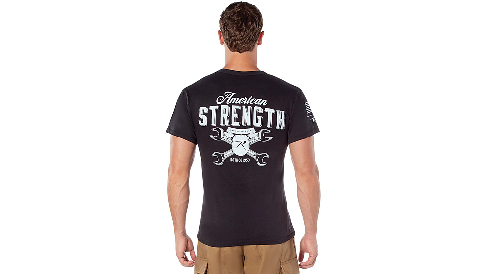 Rothco American Strength T-Shirt - Mens, Black, Small, 18135-Black-S