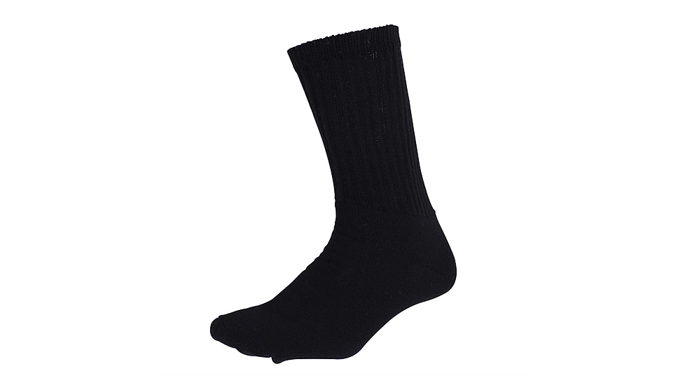 Rothco Athletic Crew Socks, Black, L, 6429-Black-L