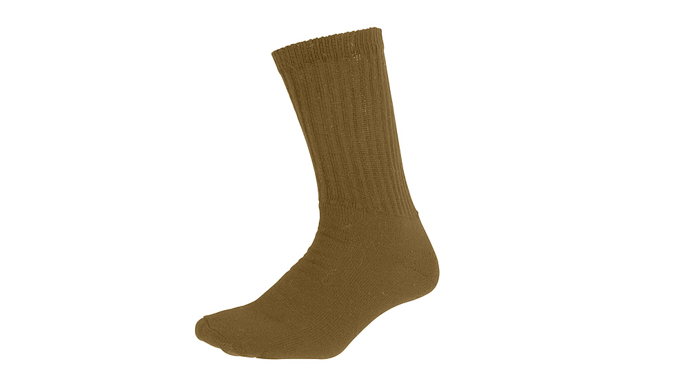 Rothco Athletic Crew Socks, Coyote Brown, L, 6427-CoyoteBrown-L