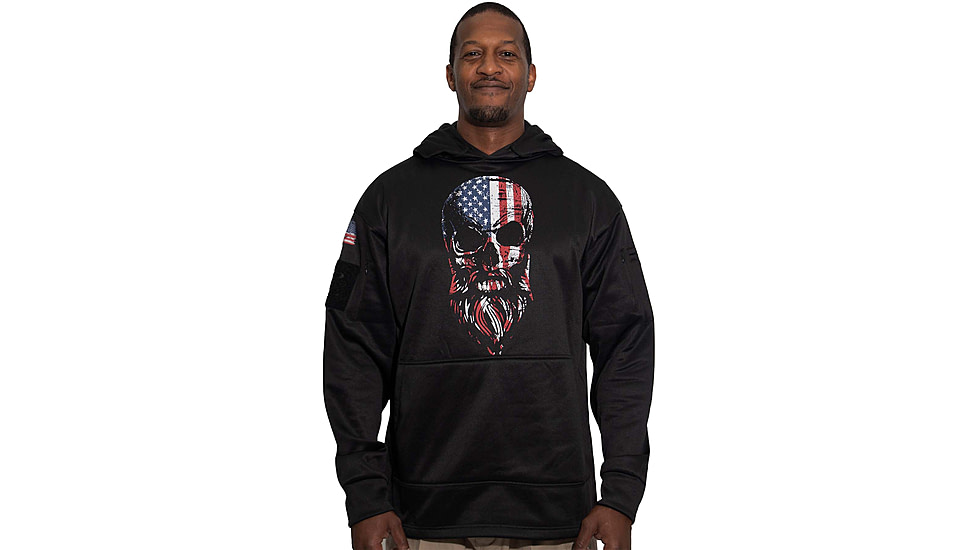 Rothco Bearded Skull Concealed Carry Hoodie - Mens, Black, Small, 52080-S