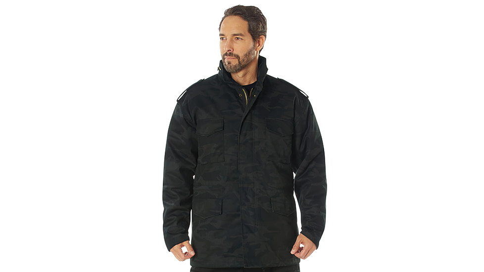 Rothco Camo M-65 Field Jacket, 3XL, Midnight Black Camo, 12074-MidnightBlackCamo-3XL