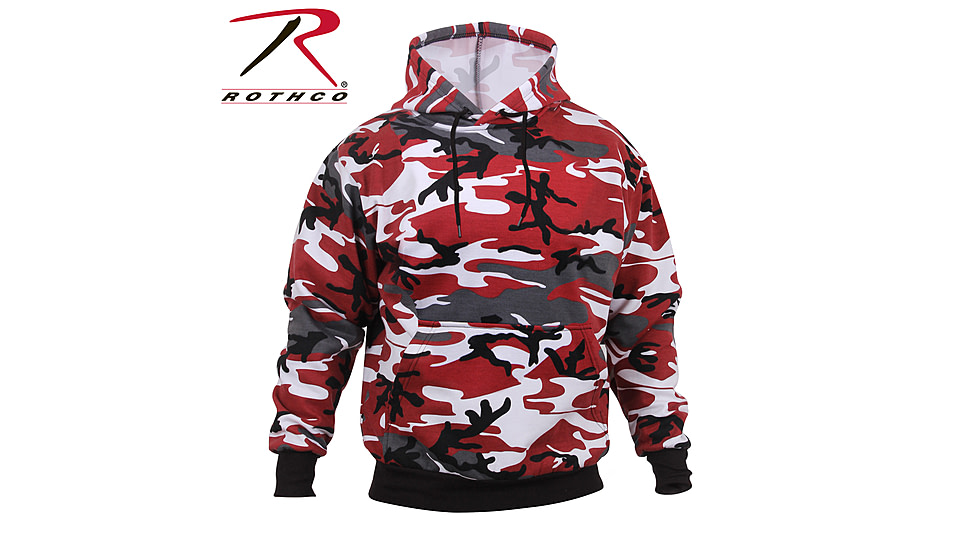 Rothco Camo Pullover Hooded Sweatshirt, Red Camo, XL, 2790-RedCamo-XL