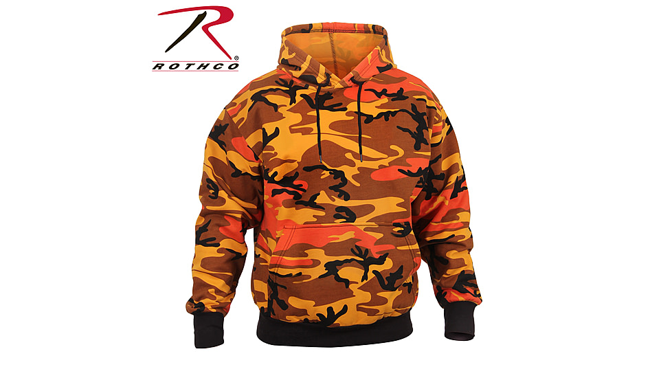 Rothco Camo Pullover Hooded Sweatshirt, Savage Orange Camo, M, 3690-SavageOrangeCamo-M