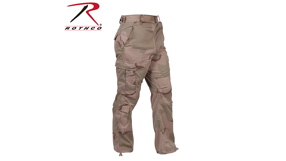 Rothco Vintage Camo Paratrooper Fatigue Pants, Woodland Camo, Small, 2586-WoodlandCamo-S
