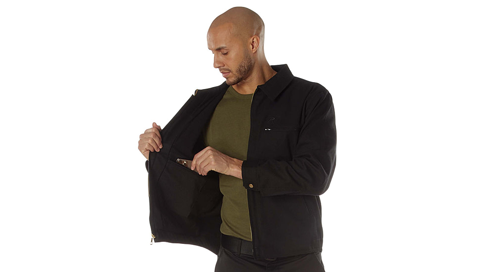 Rothco Canvas Work Jacket, Black, Small, 613902039124