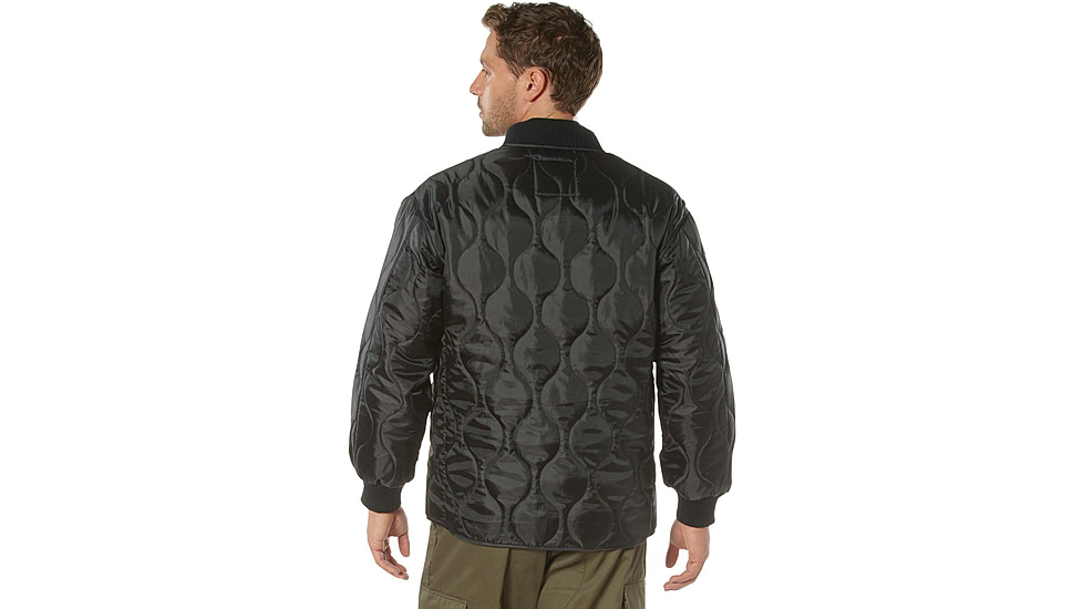 Rothco Concealed Carry Quilted Woobie Jacket - Mens, Black, Small, 20420-Black-S