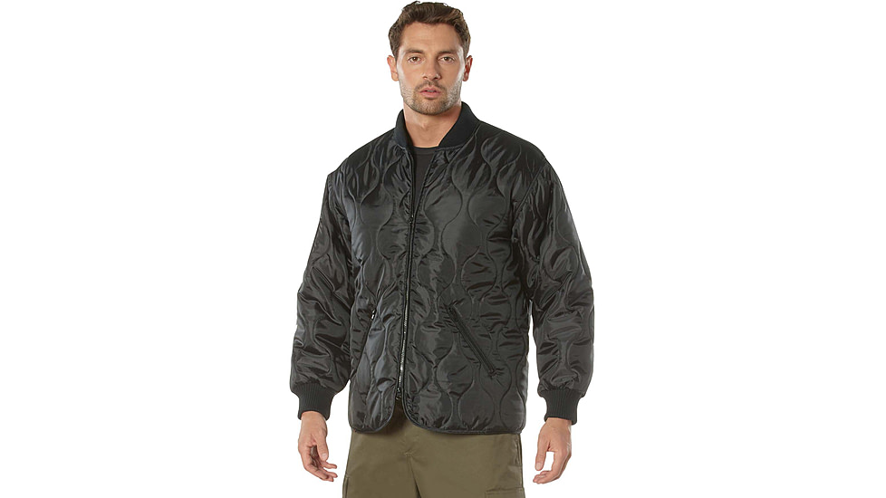 Rothco Concealed Carry Quilted Woobie Jacket - Mens, Black, Small, 20420-Black-S