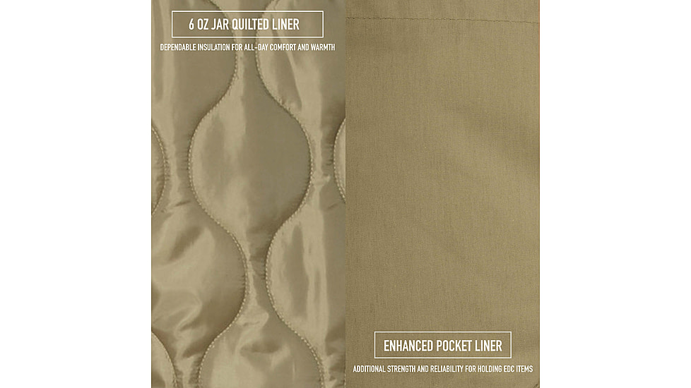 Rothco Concealed Carry Quilted Woobie Jacket - Mens, Coyote Brown, Small, 20440-CoyoteBrown-S