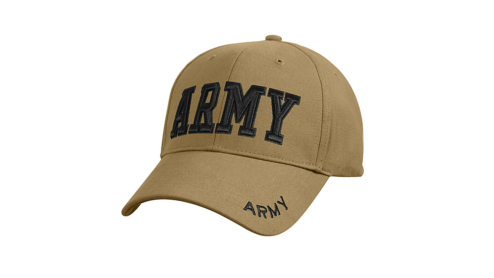Rothco Deluxe Army Embroidered Low Profile Insignia Cap, Coyote Brown, 8955-CoyoteBrown