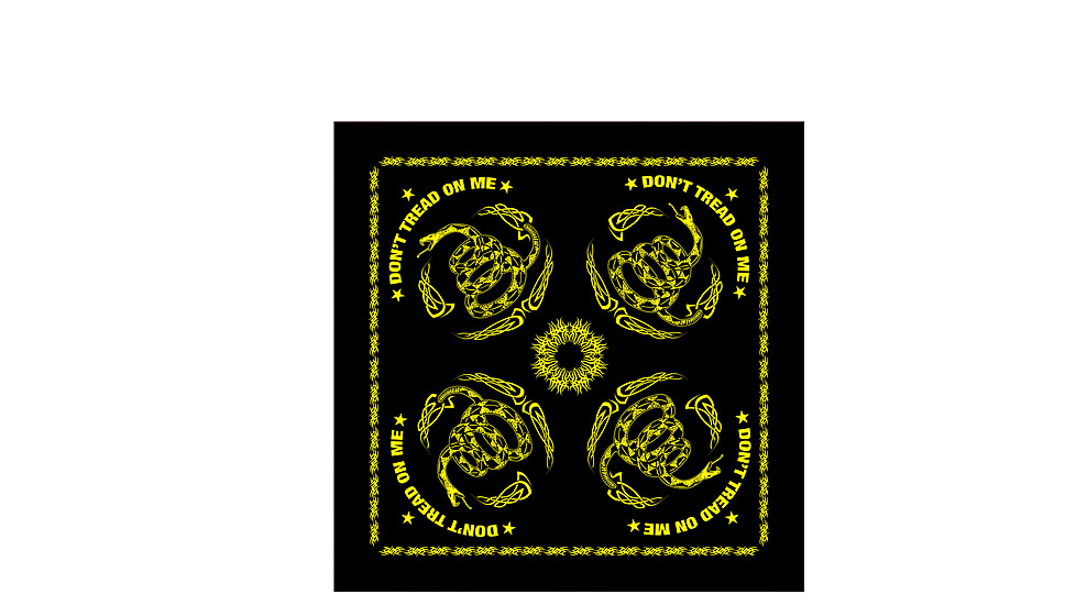 Rothco Dont Tread On Me Bandana, Black/Yellow, 4032-BlackYellow