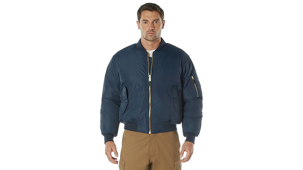 Rothco Enhanced Nylon MA-1 Flight Jacket - Mens, Navy Blue, Medium, 72895-NavyBlue-M
