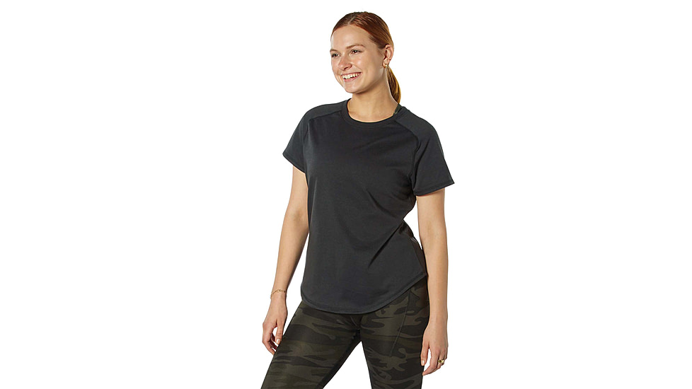 Rothco Essential Raglan Sleeve T-Shirt - Womens, Black, 2XL, 13200-Black-2XL