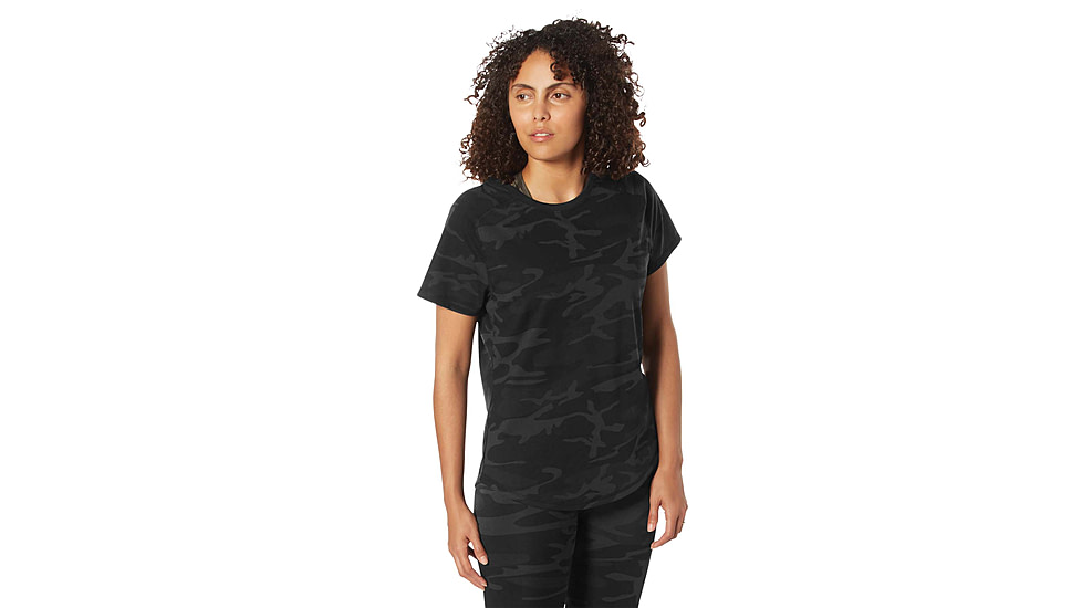 Rothco Essential Raglan Sleeve T-Shirt - Women's, Midnight Black Camo, 2XL, 13208-MidnightBlackCamo-2XL