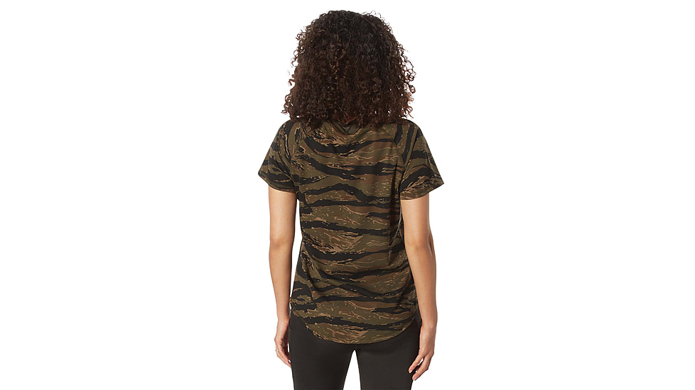 Rothco Essential Raglan Sleeve T-Shirt - Womens, Tiger Stripe Camo, Large, 13206-TigerStripeCamo-L