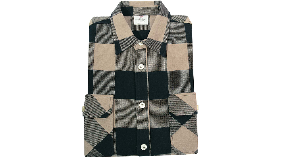Rothco Extra Heavyweight Buffalo Plaid Flannel Shirt - Mens, Coyote Brown Plaid, Small, 47380-CoyoteBrownPlaid-S