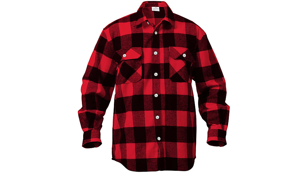 Rothco Extra Heavyweight Buffalo Plaid Flannel Shirts, Red Plaid, 5XL, 3742-RedPlaid-5XL
