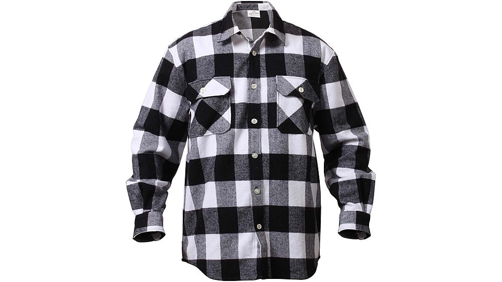 Rothco Extra Heavyweight Buffalo Plaid Flannel Shirts, White Plaid, XL, 4739-WhitePlaid-XL