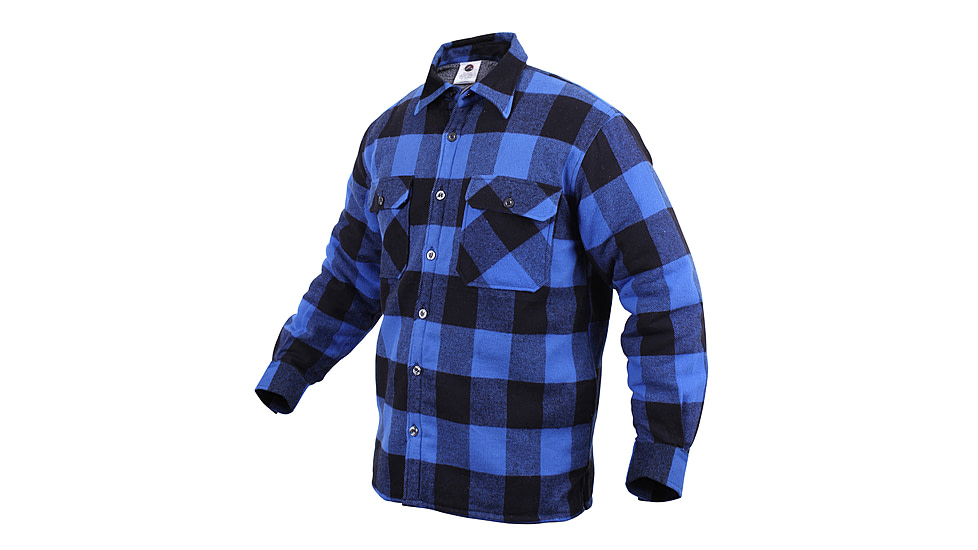 Rothco Extra Heavyweight Buffalo Plaid Sherpa-lined Flannel Shirts, Blue, Small, 3739-Blue-S