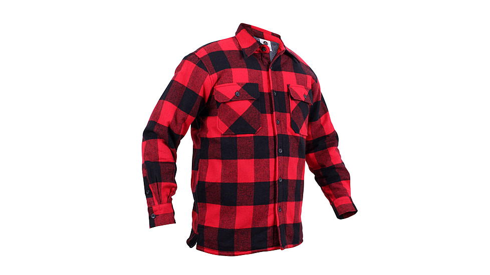Rothco Extra Heavyweight Buffalo Plaid Sherpa-lined Flannel Shirts, Red, Small, 3739-Red-S