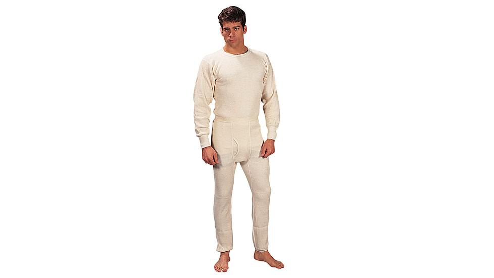 Rothco Extra Heavyweight Thermal Knit Bottoms - Men's, Small, White, 6458-813