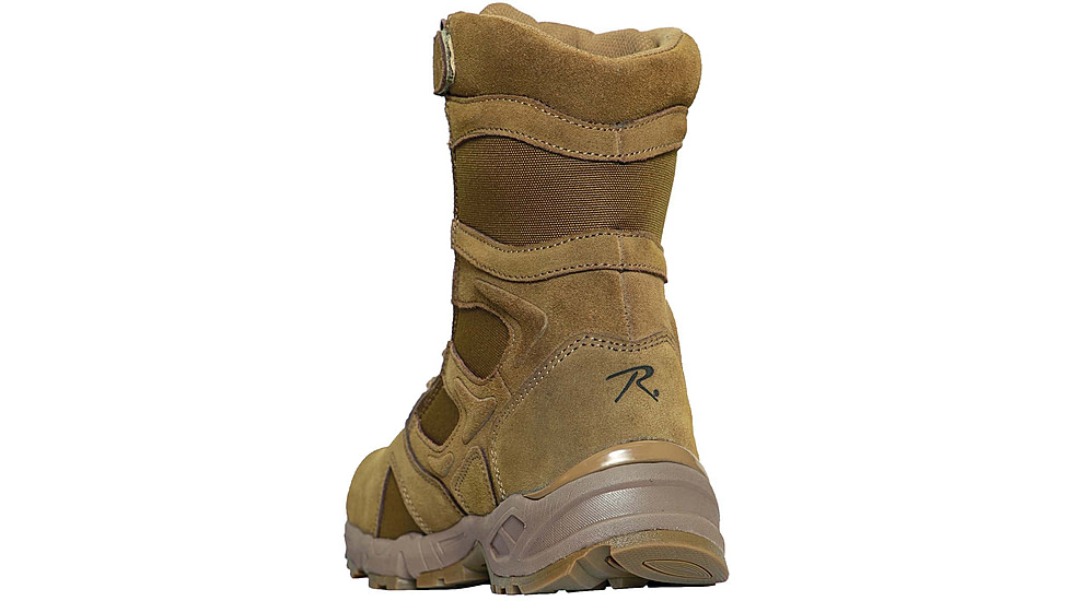 Rothco Forced Entry 8in Deployment Boots w/Side Zipper, AR670-1 Coyote Brown, 7 US, Wide, 5763-AR670-1CoyoteBrown-7-W
